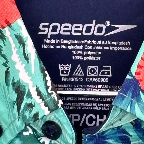 5/$25 Speedo men’s button floral shirt small - Picture 3 of 4